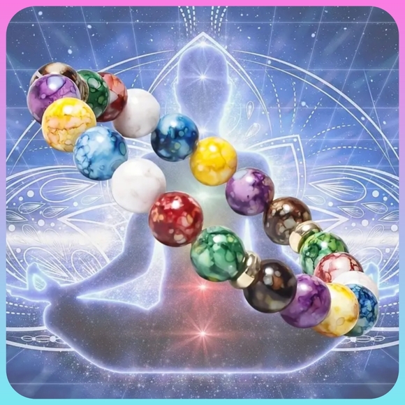 Relieve Anxiety Mandala Yoga Colorful Energy Bracelet, new in package - Picture 5 of 6